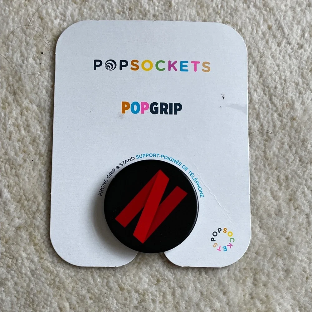 NEW PopSocket PopGrip - Black with Red Accent